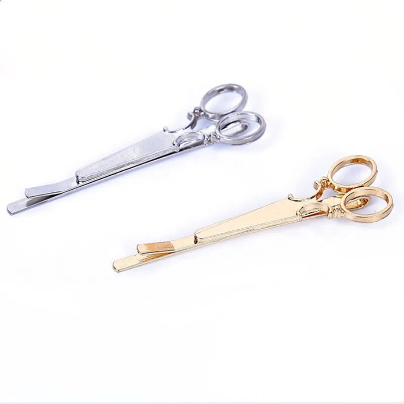 1Piece Korean version of the simple hair accessories simulation scissors personality hairpin jewelry retro headwear clip