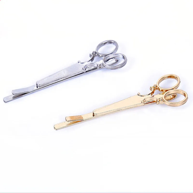 1Piece Korean version of the simple hair accessories simulation scissors personality hairpin jewelry retro headwear clip