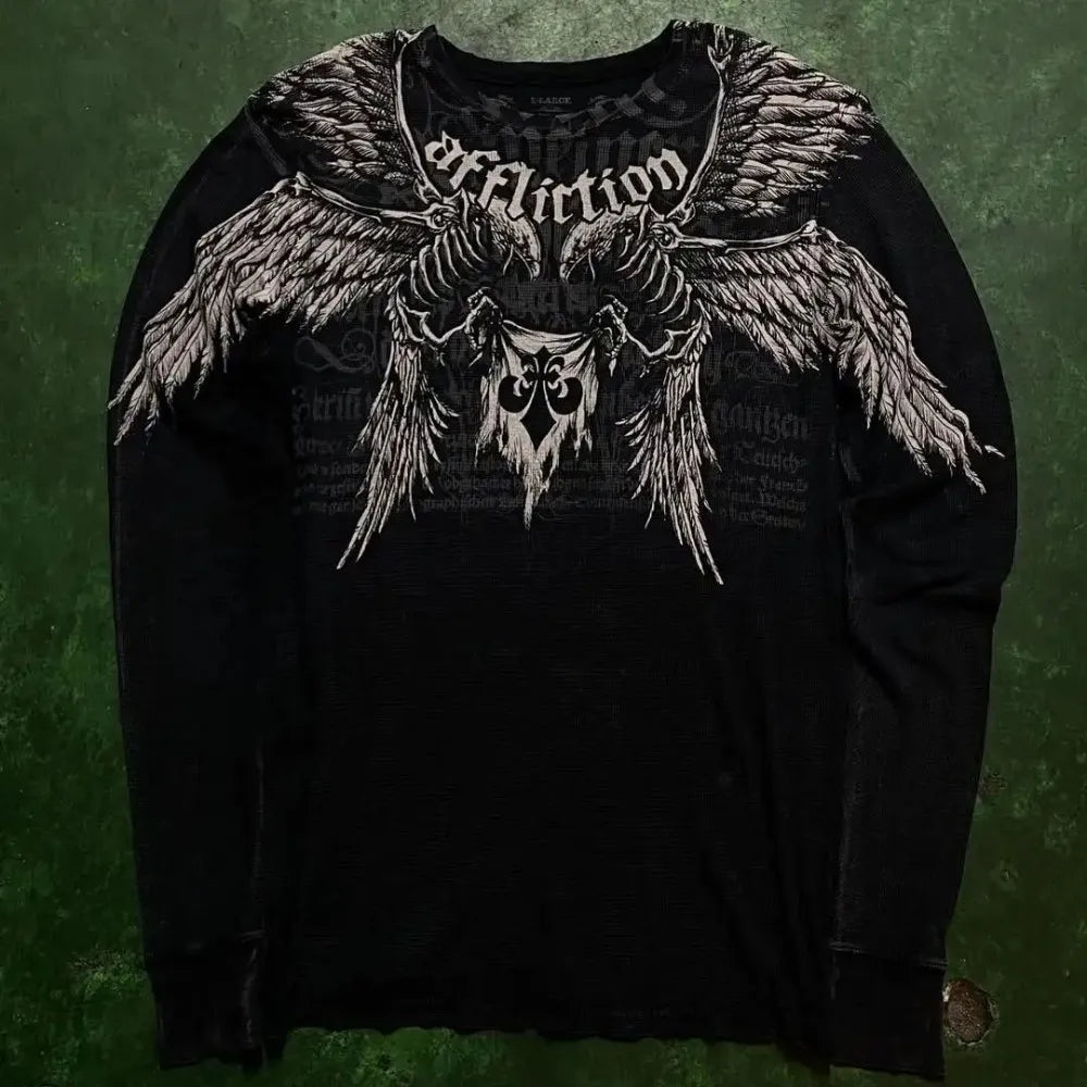 European and American men's summer skull print comfortable and breathable round neck T-shirt outdoor street fashion top