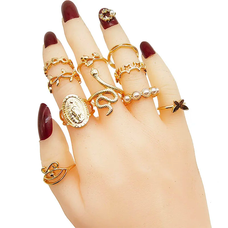 30pcs/Lot Factory Wholesale Alloy Finger Rings For Women HOT New Big Flower Cutout Skull Spider Animal Leaf Love Snake Jewelry