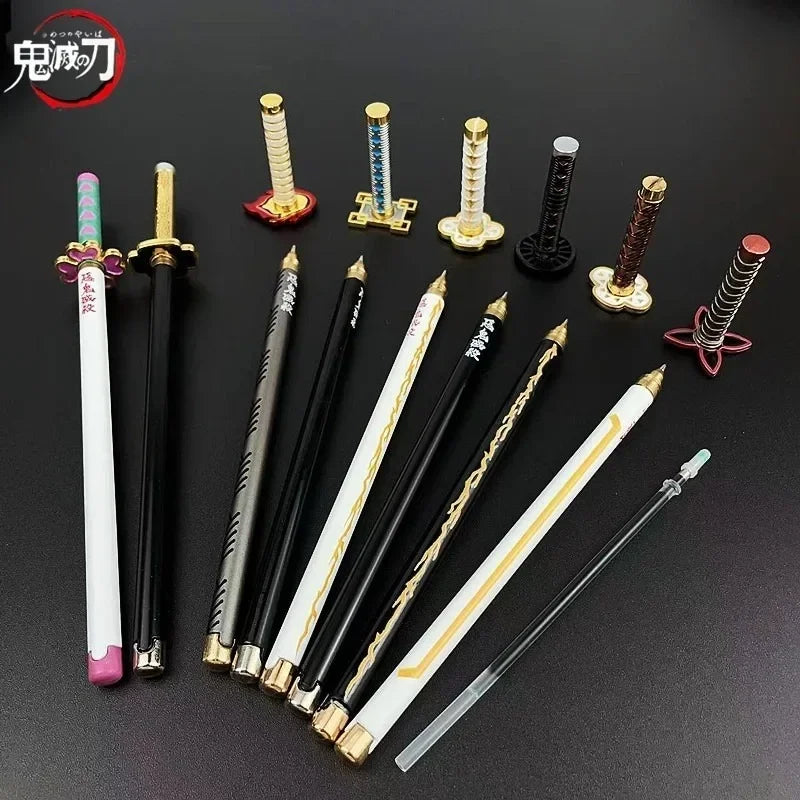Japan Anime Demon Model Gel Pen Black Refill Cosplay Prop Kid Student Gift SlayerWeapon Sword