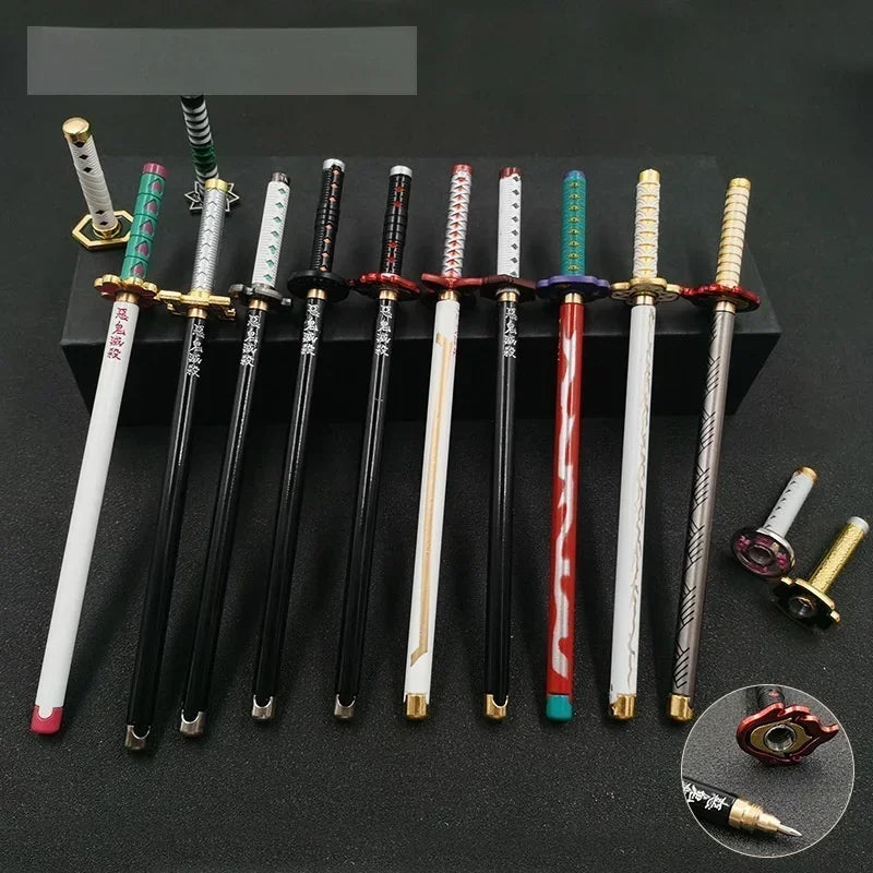 Japan Anime Demon Model Gel Pen Black Refill Cosplay Prop Kid Student Gift SlayerWeapon Sword