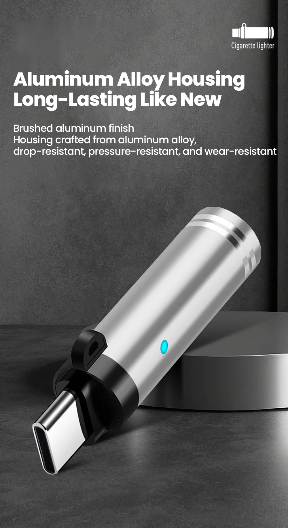 Mini Type C Mobile Phone Cigarette Lighter Air Blowing Cigarette Lighter Outdoor Safety USB C Lighter Adapter For iPhone 17 Pro