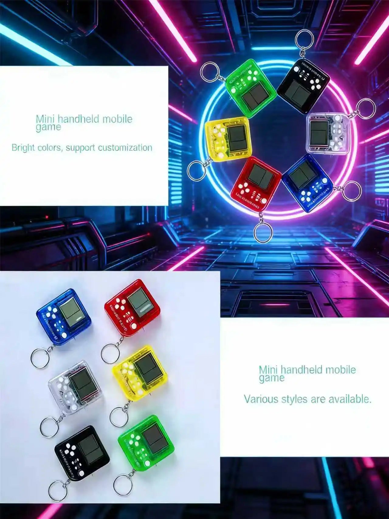 Retro Mini Handheld Game Console Classic Electronic Games Handheld Game Machine Children's Educational Game Console Toy Ide Gift