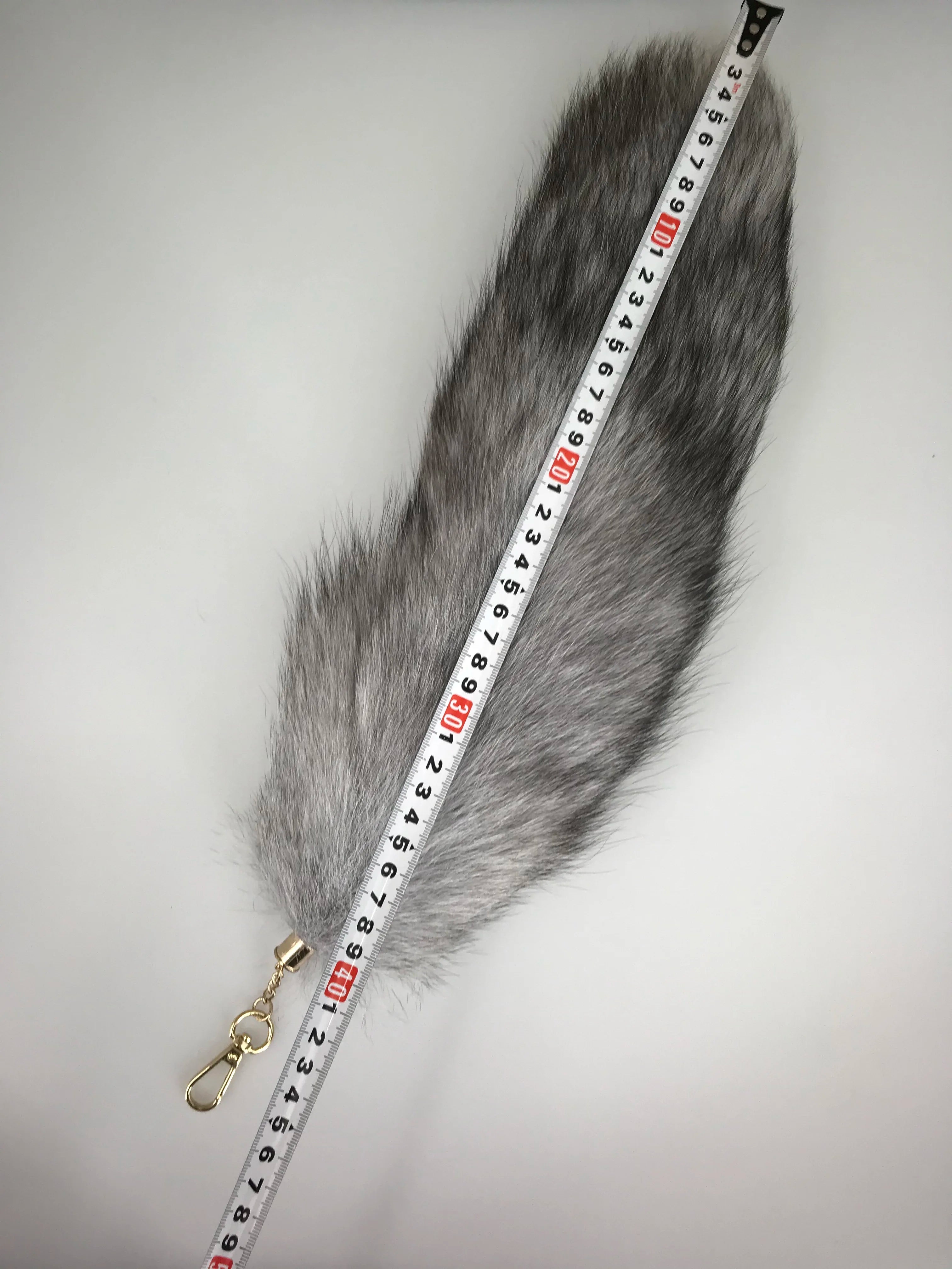 natural fox fur tail keychain furry 2024 chic y2k  beautiful accessory length 40 cm Car Keychains For Women