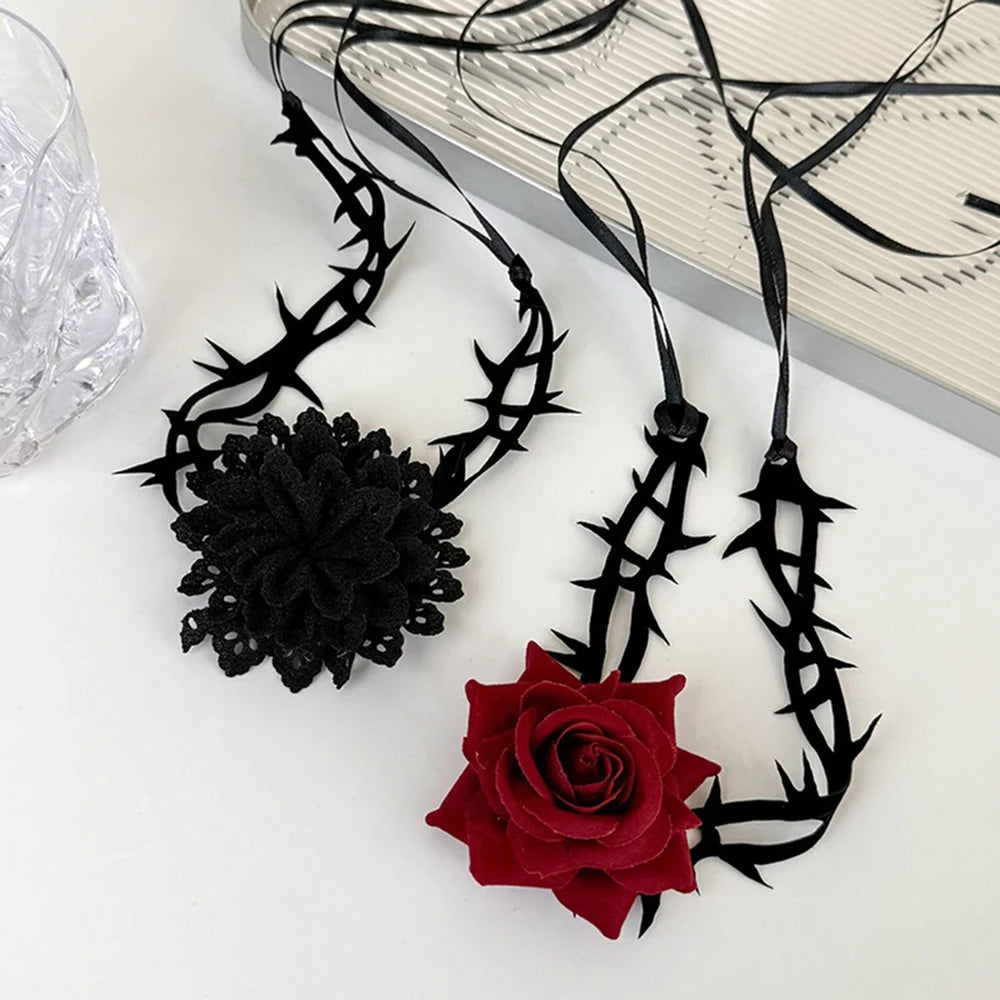 1PC Ladies' Gothic Style Rose Thorn Necklaces, Halloween Party Carnival Accessories, Multi-functional and Versatile Styles