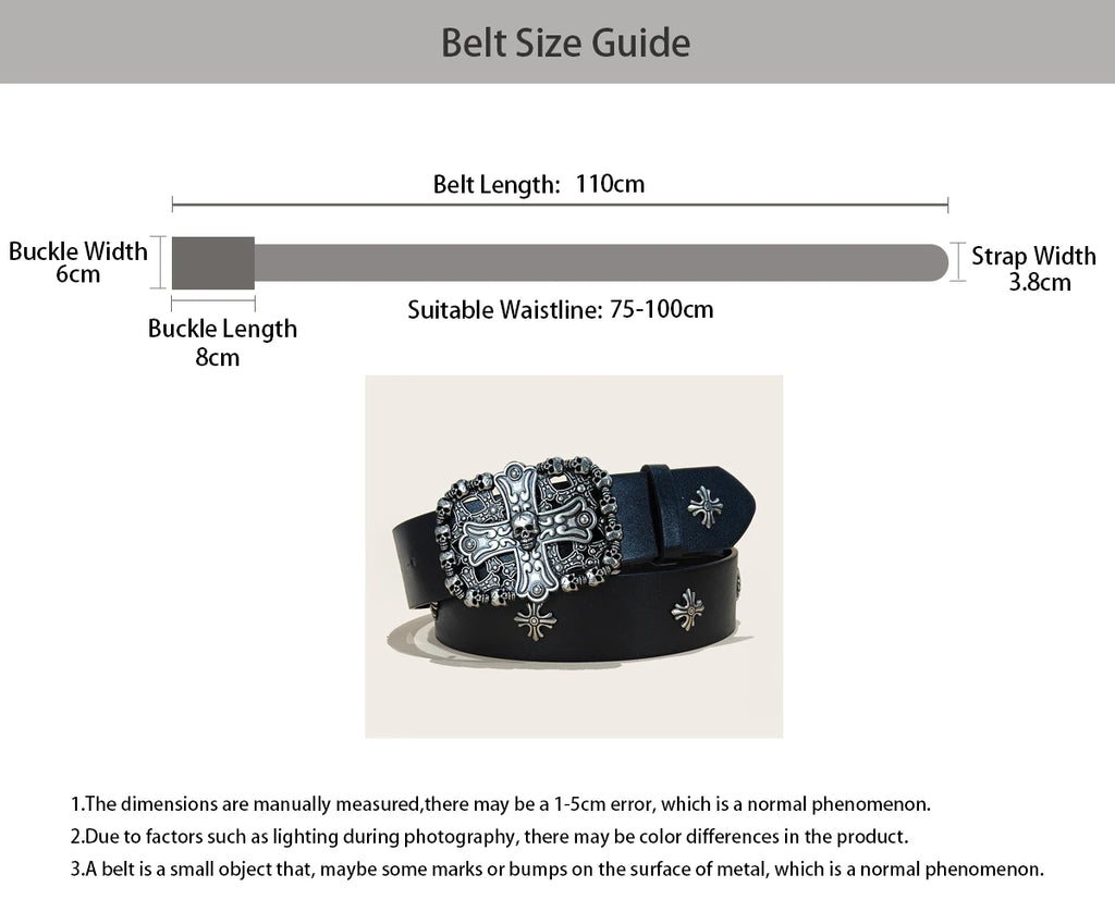 Studded Belt For Men and Women Y2K Belt Metal Punk Rock Style Rivet Plus Size Leather Belts with Cross Rivet for Jeans Pants