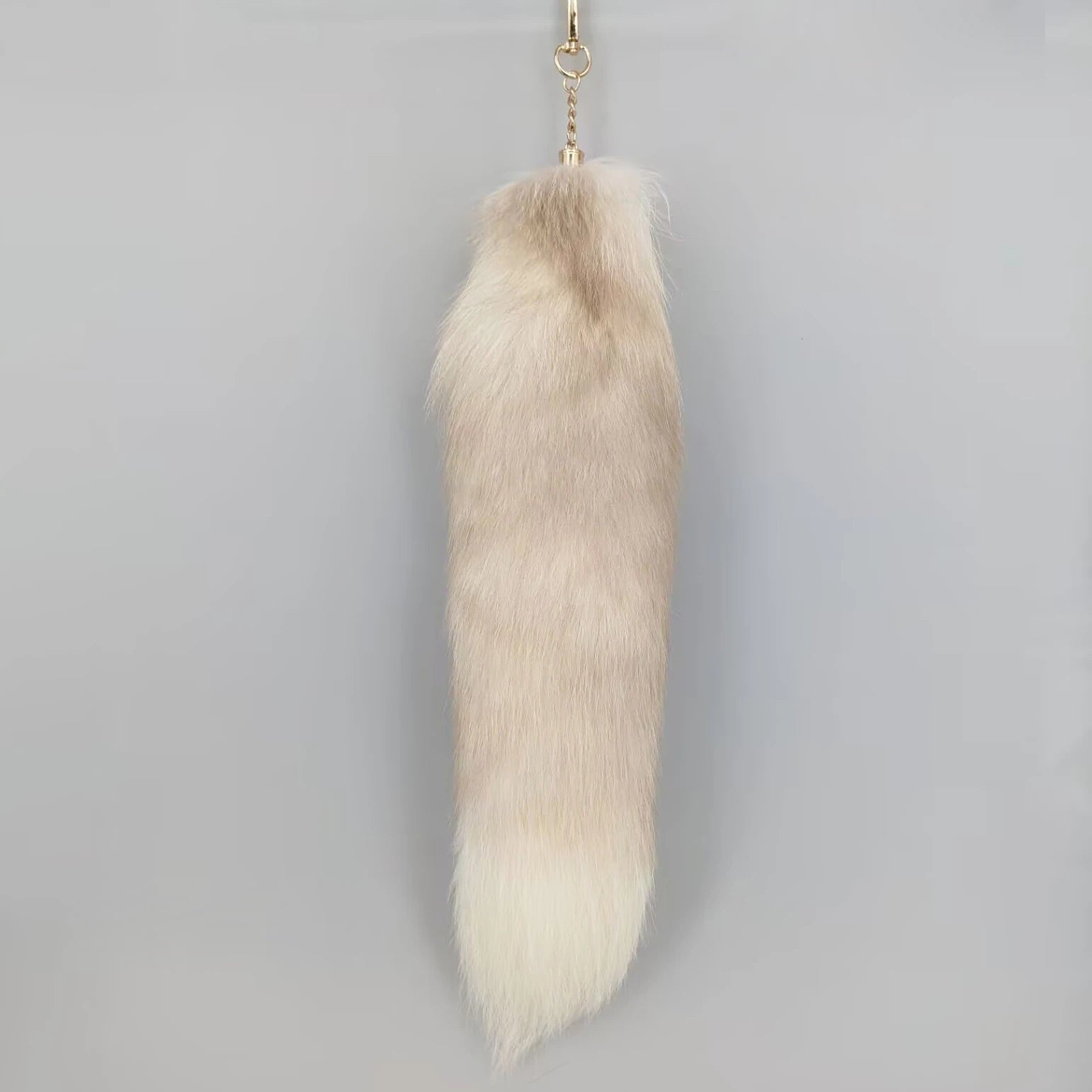 natural fox fur tail keychain furry 2024 chic y2k  beautiful accessory length 40 cm Car Keychains For Women