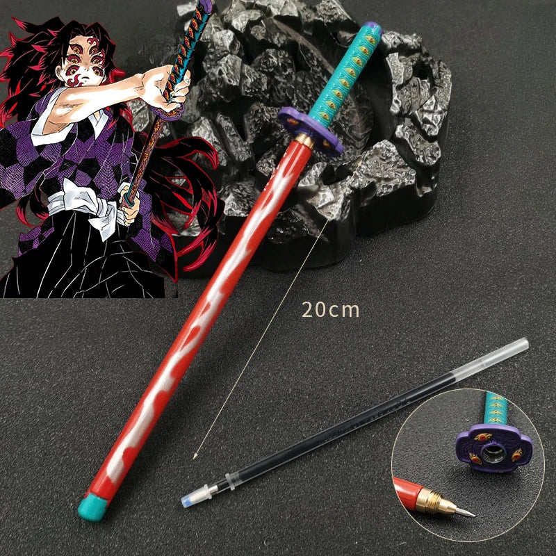 Japan Anime Demon Model Gel Pen Black Refill Cosplay Prop Kid Student Gift SlayerWeapon Sword