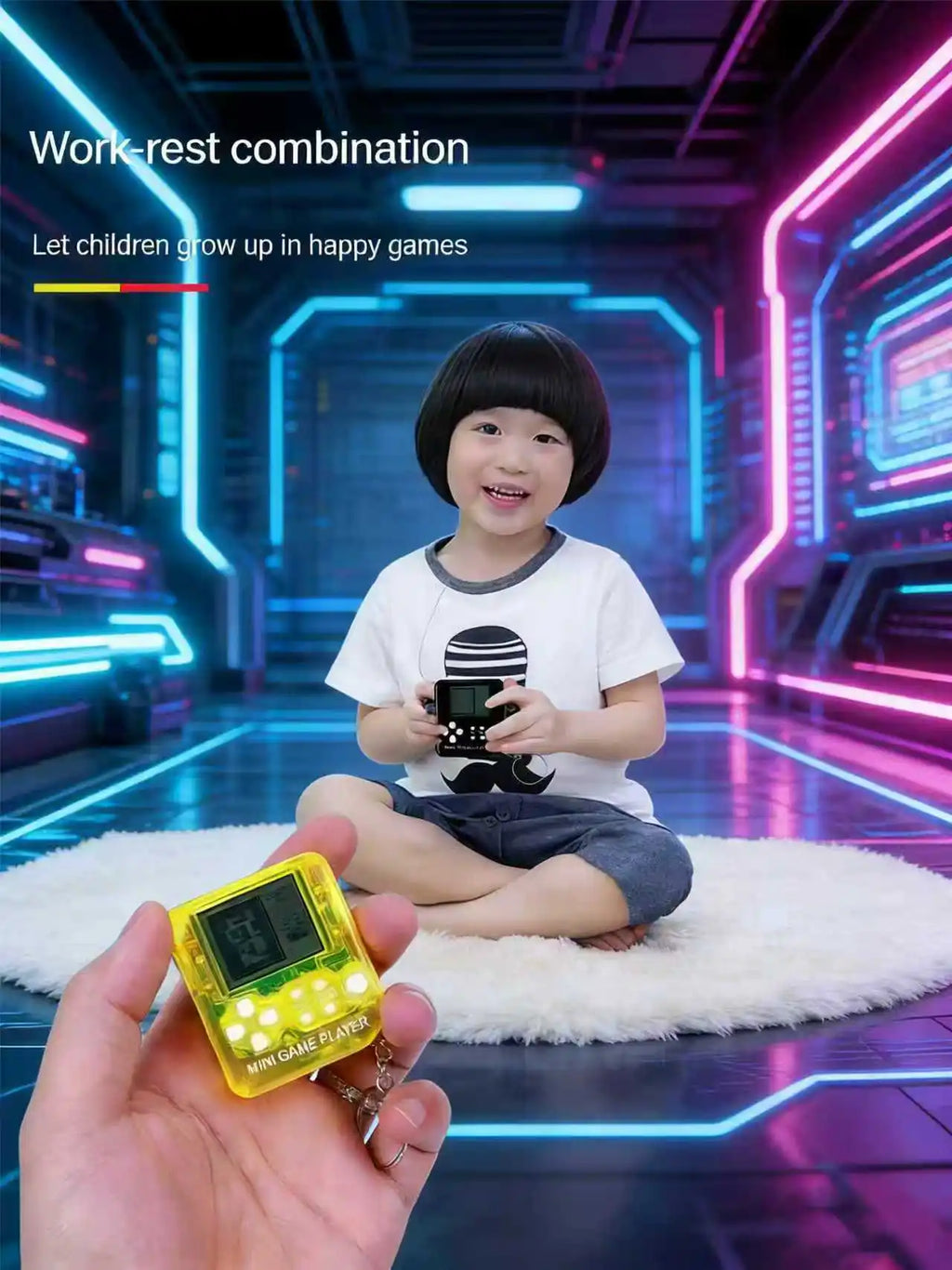 Retro Mini Handheld Game Console Classic Electronic Games Handheld Game Machine Children's Educational Game Console Toy Ide Gift