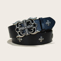 Studded Belt For Men and Women Y2K Belt Metal Punk Rock Style Rivet Plus Size Leather Belts with Cross Rivet for Jeans Pants