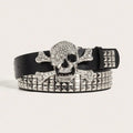 1pc Men's dark punk skull buckle rivet belt jeans versatile decorative belt