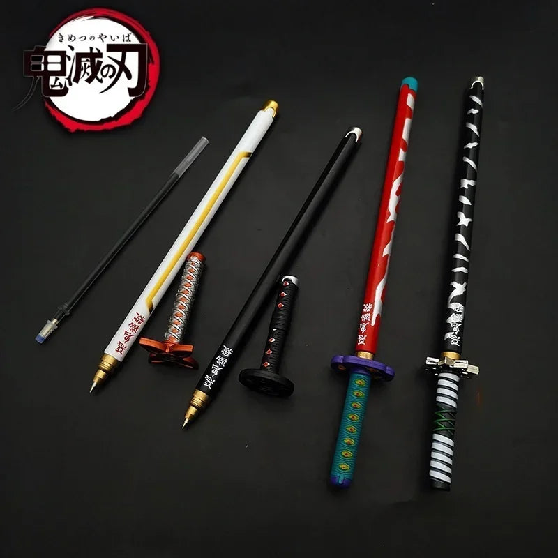Japan Anime Demon Model Gel Pen Black Refill Cosplay Prop Kid Student Gift SlayerWeapon Sword