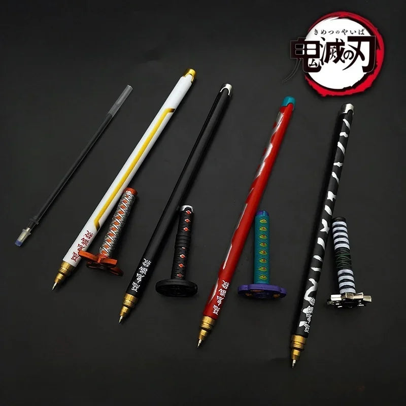 Japan Anime Demon Model Gel Pen Black Refill Cosplay Prop Kid Student Gift SlayerWeapon Sword