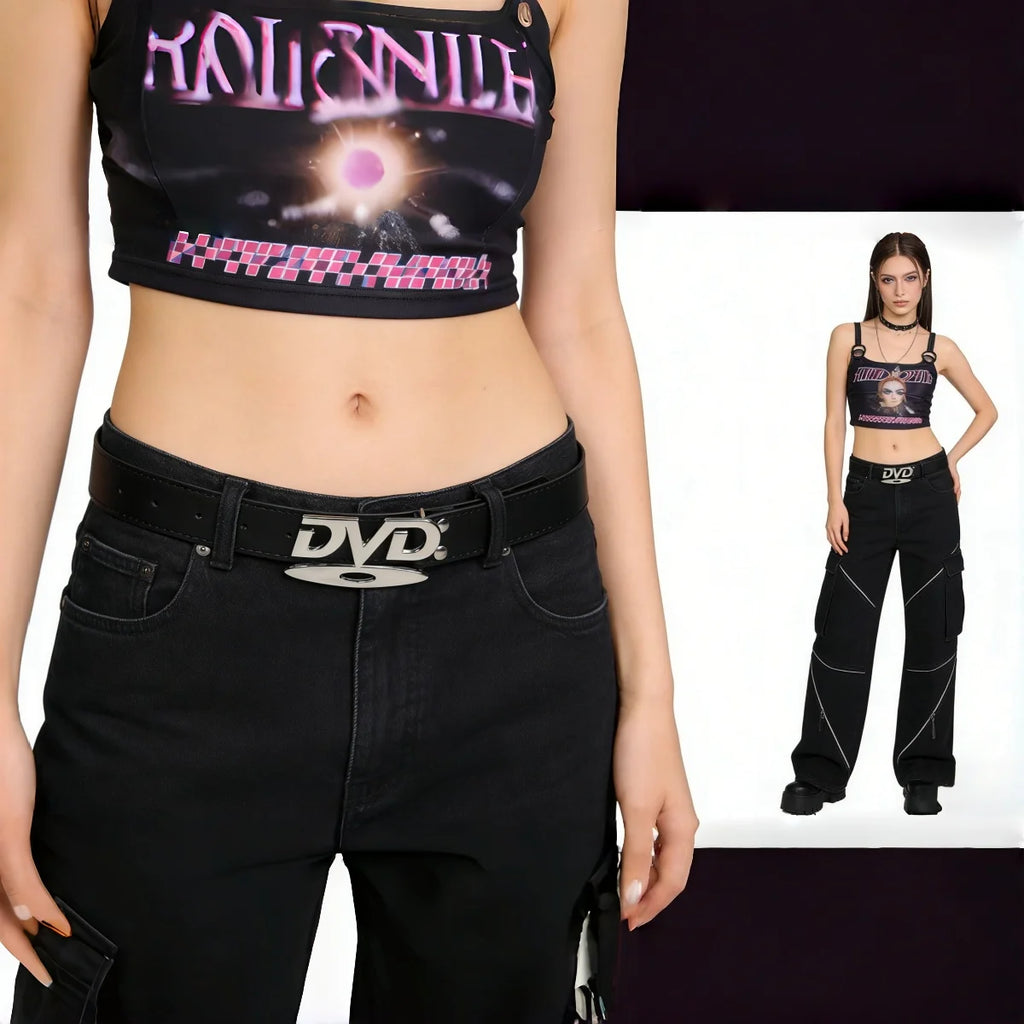 Nostalgic Design DVD New English Buckle Belt Women's Decoration Paired with Jeans Belt Versatile Fashion Design Sense Niche Belt