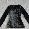 Women's Hip hop 90s Vintage Punk T-Shirt autumn Streetwear Sexy Short Sleeve Gothic Slim Crop Top Hotgirl Casual Femme Tee y2k