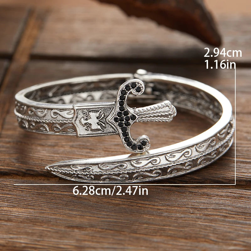 Retro Classic Creative Sword Shaped Bracelets for Men and Women Fashion Personality Exquisite Open Bracelets Party Jewelry Gifts