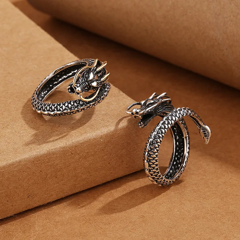 New 925 Sterling Silver Ring  vintage Dragon High Quality For Women Men Wedding Fine Jewelry Accessories Party Gift